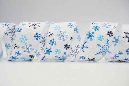 Teksturowane wstążki z motywem płatków śniegu_KF6999GC-1-1_biały